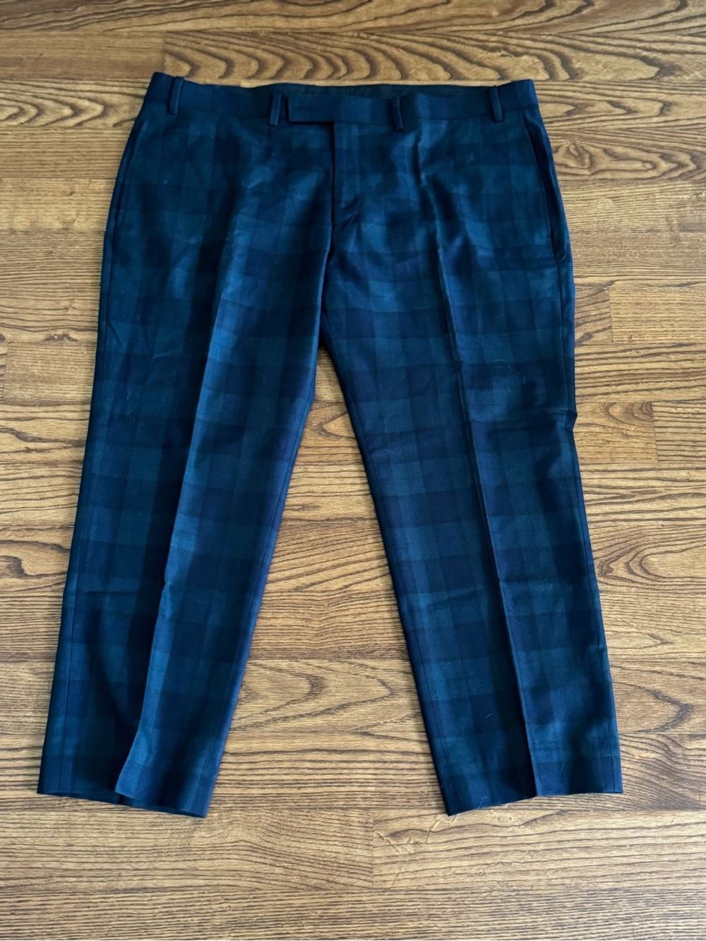 Ralph Lauren Men's Blackwatch (Dark Green and Navy) Plaid Dress Pants